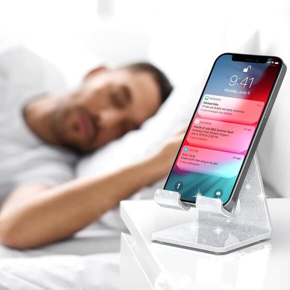 Acrylic Cell Phone Stand, Portable Phone Holder, Phone Stand for Desk, Compatibl - Picture 7 of 7